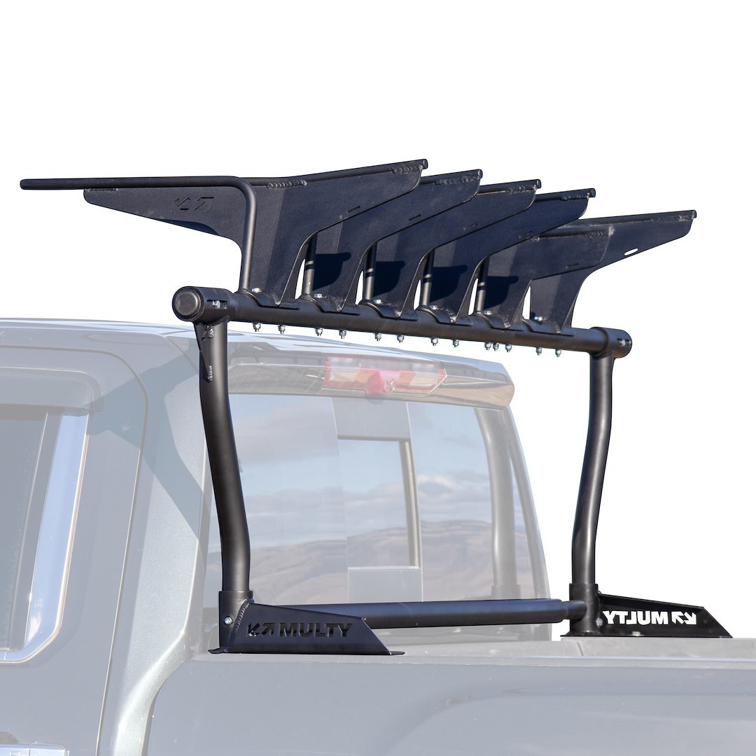 Multy Rack S Bike Rack, Pro XL, Bed Mount, Holds 2 Bikes Vertically, Cradle System with Straps, Non-Foldable, Texture Black Powder Coated – MR-2366