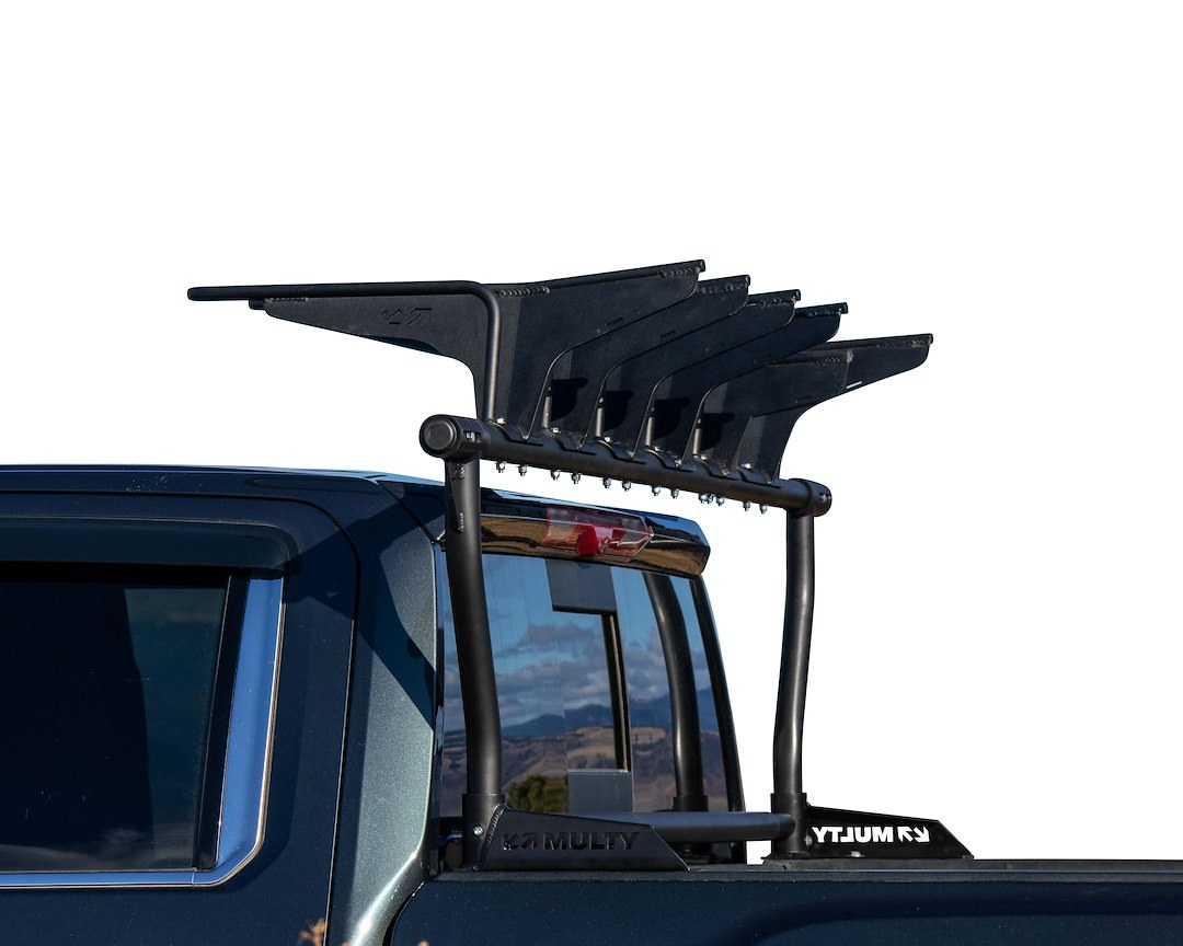 Multy Rack S Bike Rack, Pro XL, Bed Mount, Holds 2 Bikes Vertically, Cradle System with Straps, Non-Foldable, Texture Black Powder Coated – MR-2366