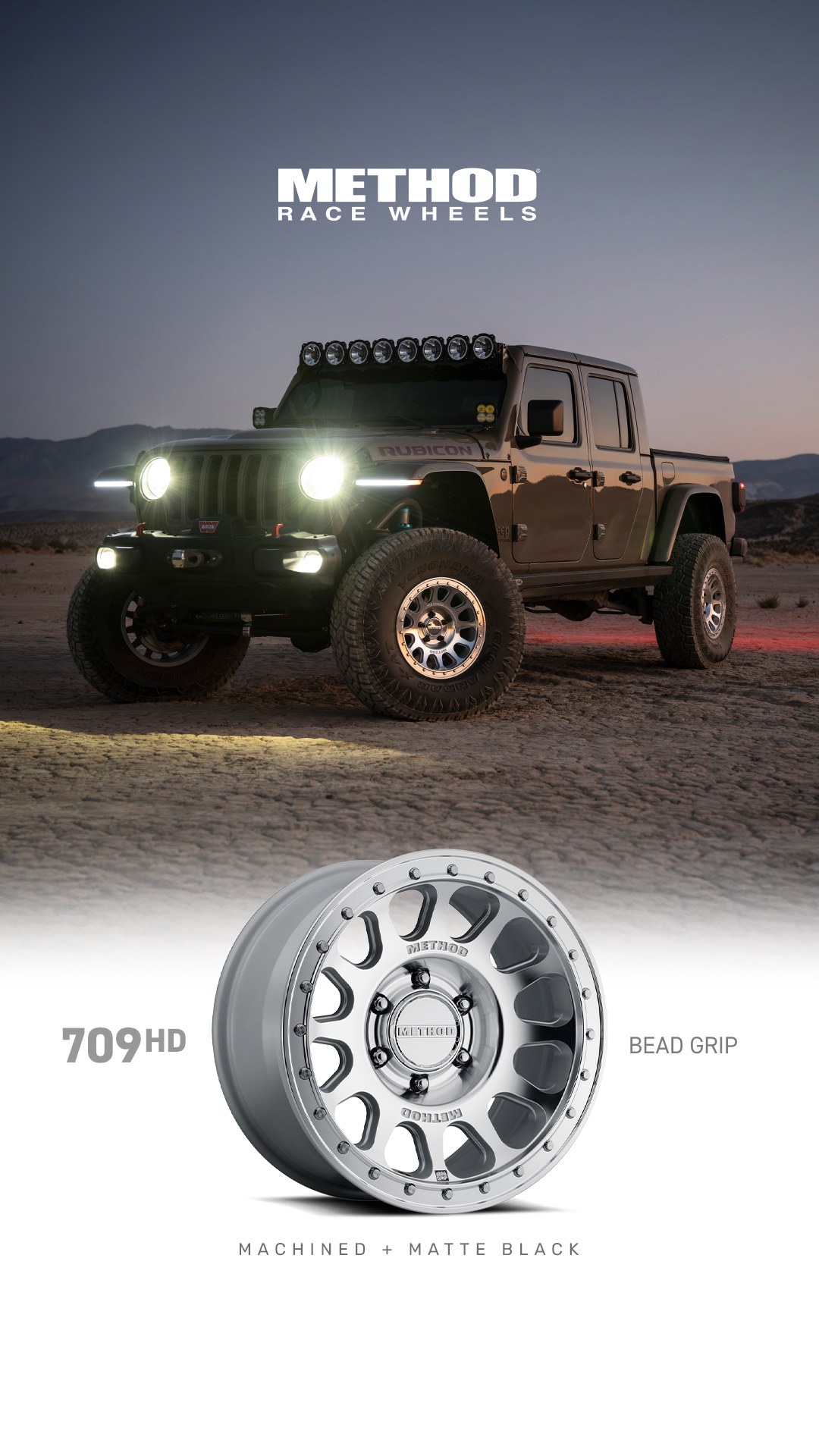 Method Race Wheels Wheel, 709HD Series, 18 Inch Diameter X 9 Inch Width, 6 X 139.7 Millimeter/ 6 X 5.50 Inch Bolt Pattern – MR70989060312H