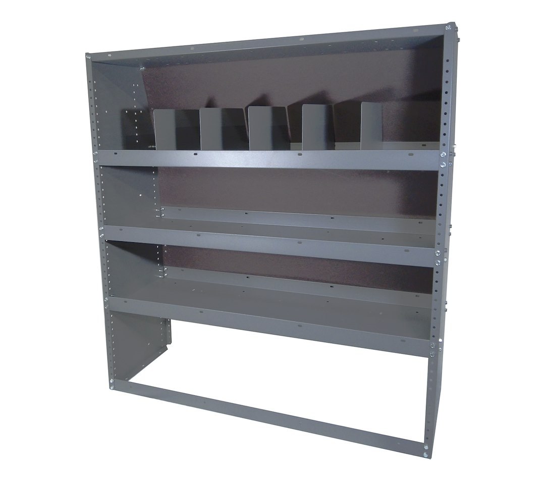 Masterack Van Storage System Shelf Unit, 46 Inch Height X 43 Inch Width X 16 Inch Depth, Shelving Module, Tapered, Steel – 022434KP