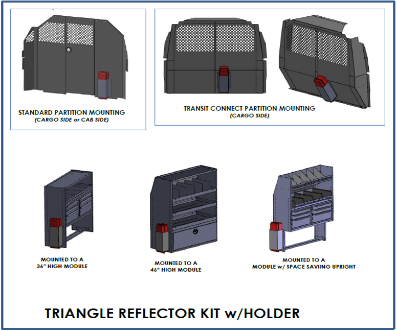 Masterack Emergency Reflector Kit Holder, Used to Secure Masterack Part Number 022181KP Safety Triangle Reflector Kit – 027512KP