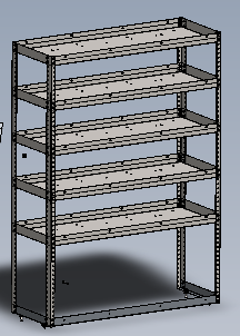 Masterack Van Storage System Shelf Unit, 60 Inch Height X 43 Inch Width X 16 Inch Depth, Open End Shelving Module, Steel – 027543KP