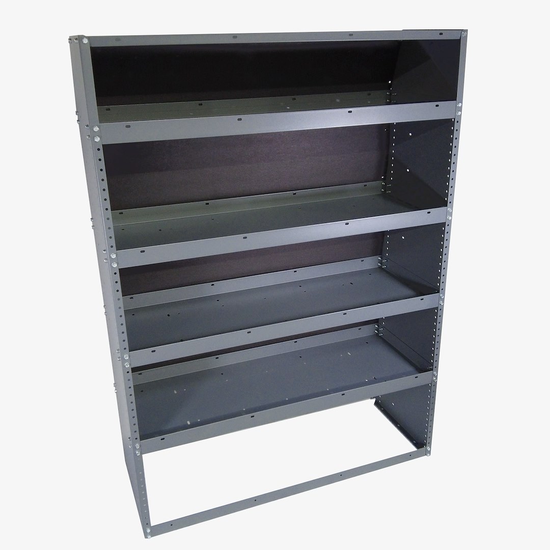 Masterack Van Storage System Shelf Unit, 60 Inch Height X 43 Inch Width X 16 Inch Depth, Shelving Module, Tapered, Steel – 02A383KP