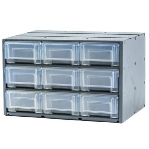 Masterack Van Storage System Cabinet, Shelf Mount, 10.9 Inch Height X 17.5 Inch Width X 11.5 Inch Depth, 9 Drawers – 02D643KP