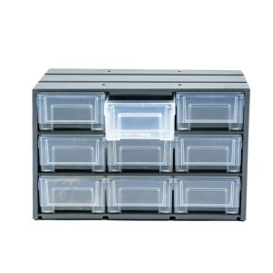 Masterack Van Storage System Cabinet, Shelf Mount, 10.9 Inch Height X 17.5 Inch Width X 11.5 Inch Depth, 9 Drawers – 02D643KP