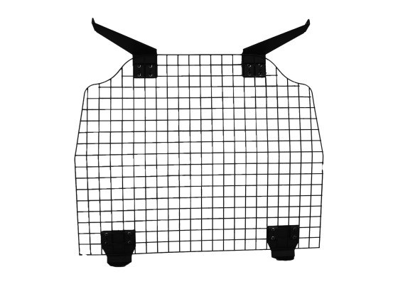 Masterack Bulkhead Divider, Full Bulkhead, With Mesh Window, Black, Steel, With Mounting Hardware, With Bulkhead Divider Wing – 02N147KP