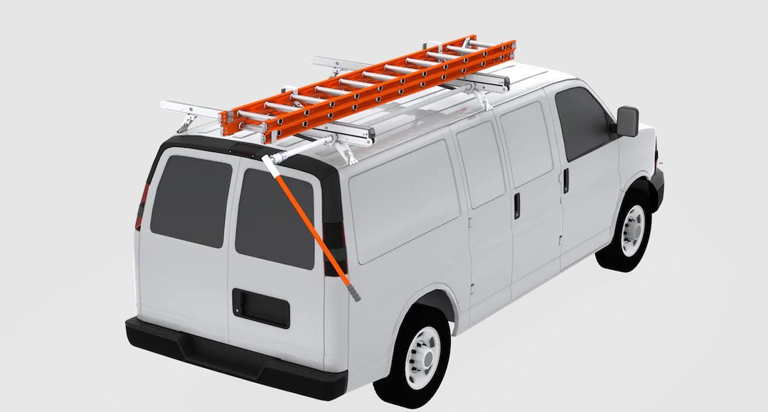 Masterack Ladder Rack, Uplyft™, 75 Pound Capacity, Factory Rail Attachment, 18-3/8 Inch Height, Single – 02P741KP