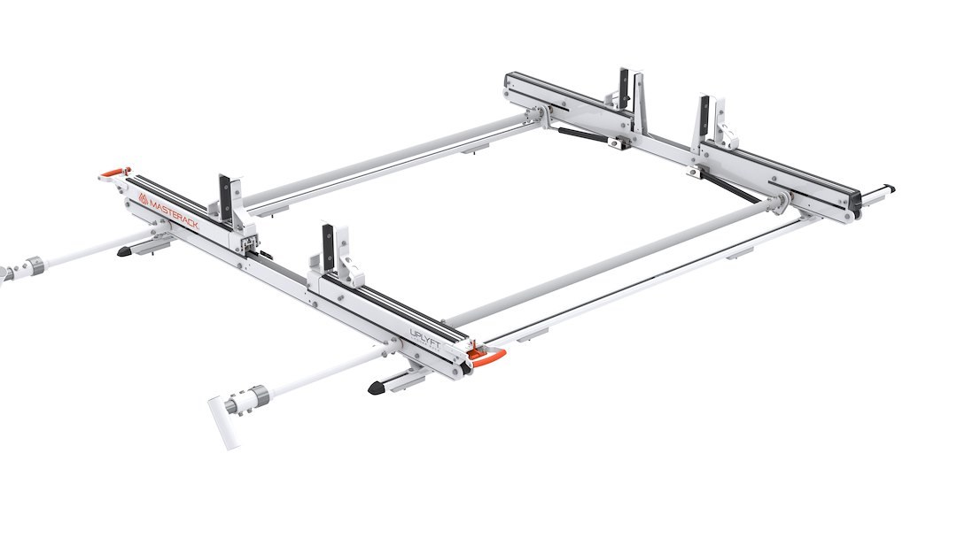 Masterack Ladder Rack, Uplyft™, 75 Pound Capacity, Rails Attached to Factory Holes, 14-3/8 Inch Height, Set of 2 – 02P755KP