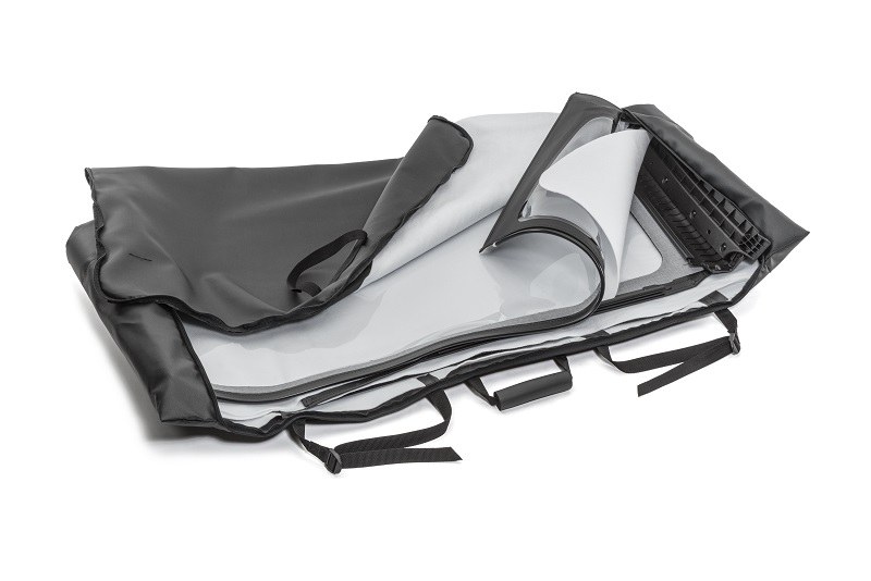 Mastertop Storage Bag, For Use with Soft Top Rear Windows, Zipper Type Closure, With One Handle/ Two Threaded Straps, Black Diamond – 13100624