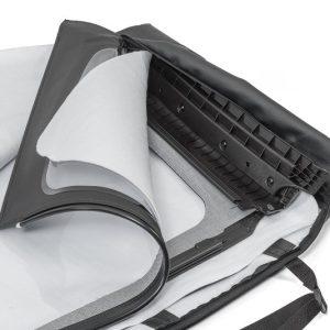 Mastertop Storage Bag, For Use with Soft Top Rear Windows, Zipper Type Closure, With One Handle/ Two Threaded Straps, Black Diamond – 13100624
