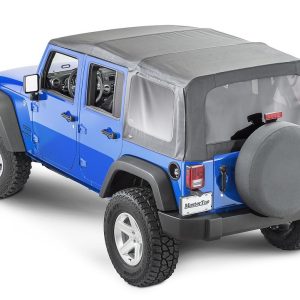 Mastertop Soft Top, Black Diamond, Sailcloth Fabric, Uses Factory Doors, Includes Tinted Window, Includes Folding Sun Roof – 15101435