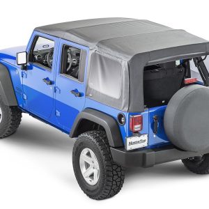 Mastertop Soft Top, Black Diamond, Sailcloth Fabric, Uses Factory Doors, Includes Tinted Window, Includes Folding Sun Roof – 15101435
