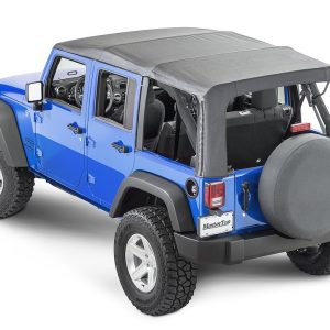 Mastertop Soft Top, Black Diamond, Sailcloth Fabric, Uses Factory Doors, Includes Tinted Window, Includes Folding Sun Roof – 15101935