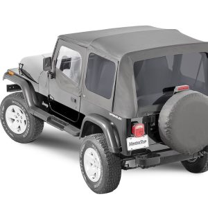 Mastertop Soft Top, Black Diamond, Sailcloth Fabric, Includes Soft Half Doors, Includes Tinted Window, Does Not Include Hardware – 15111135
