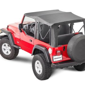 Mastertop Soft Top, Black Diamond, Sailcloth Fabric, Includes Soft Half Doors, Includes Tinted Window, Does Not Include Sun Roof – 15111235
