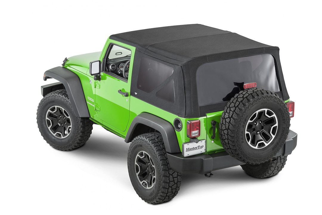 Mastertop Soft Top, Black, Mastertwill® Fabric, Uses Factory Doors, Includes Tinted Window, Does Not Include Sun Roof, Includes Hardware – 15201824