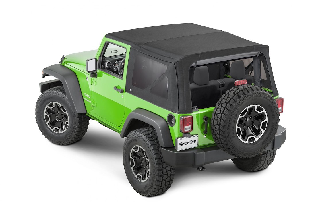 Mastertop Soft Top, Black, Mastertwill® Fabric, Uses Factory Doors, Includes Tinted Window, Does Not Include Sun Roof, Includes Hardware – 15201824