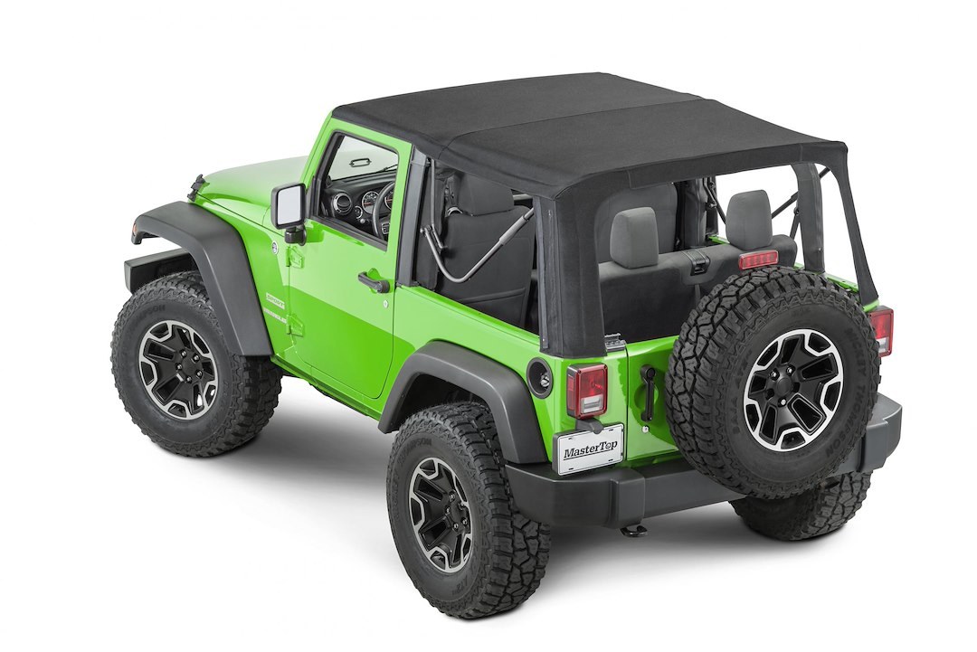 Mastertop Soft Top, Black, Mastertwill® Fabric, Uses Factory Doors, Includes Tinted Window, Does Not Include Sun Roof, Includes Hardware – 15201824