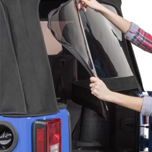 Mastertop Soft Top, Black, Mastertwill® Fabric, Uses Factory Doors, Includes Tinted Window, Includes Hardware – 15201924