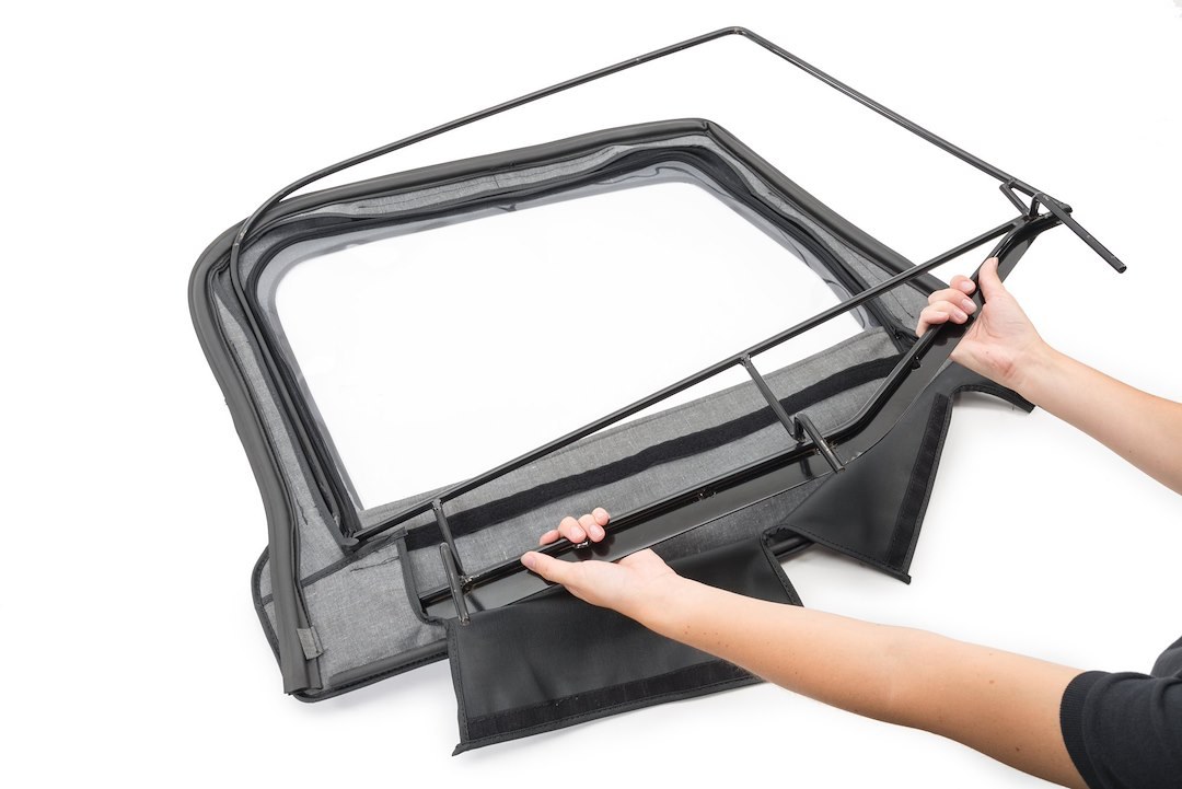 Mastertop Soft Top Door Frame, Upper Half, Powder Coated Black, Set of 2 – 15422201