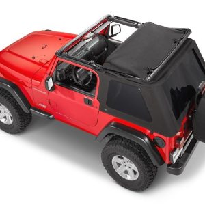Mastertop Soft Top, Skymaster®, Black Diamond, Sailcloth Fabric, Uses Factory Doors, Includes Tinted Window, Includes Folding Sun Roof – 15501235