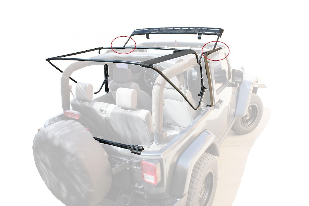 Mastertop Soft Top Hardware Kit, For Use with Black Mastertop Soft Top, With Bows/ Mounting Hardware/ Windshield Channel/ Door Surrounds – 15601324