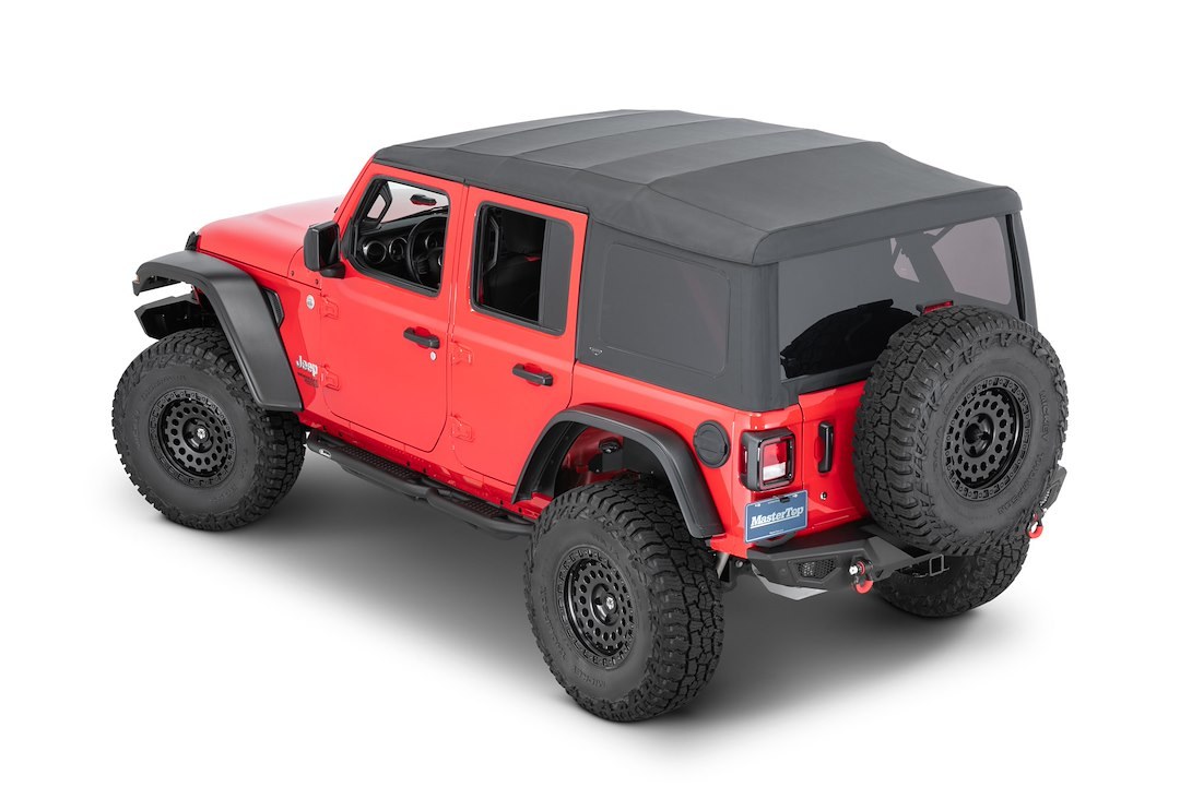 Mastertop Soft Top, Black Diamond, Sailcloth Fabric, Uses Factory Doors, Includes Tinted Window, Includes Folding Sun Roof – 15601635