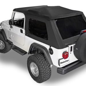 Mastertop Soft Top, Skymaster®, Black Diamond, Sailcloth Fabric, Uses Factory Doors, Includes Tinted Window, Includes Folding Sun Roof – 15701035