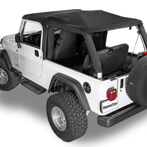 Mastertop Soft Top, Skymaster®, Black Diamond, Sailcloth Fabric, Uses Factory Doors, Includes Tinted Window, Includes Folding Sun Roof – 15701035