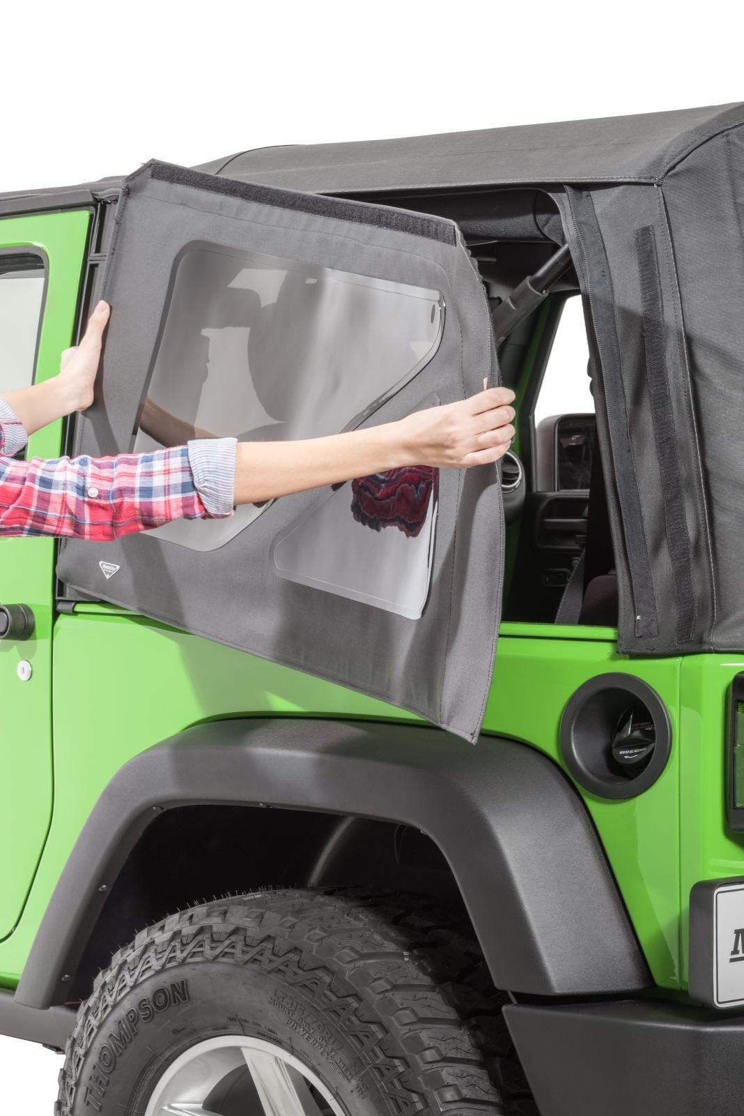 Mastertop Soft Top Window Kit, For Factory Original Soft Top, With Tinted Driver Side Quarter and Passenger Side Quarter, Black Diamond – 16020835