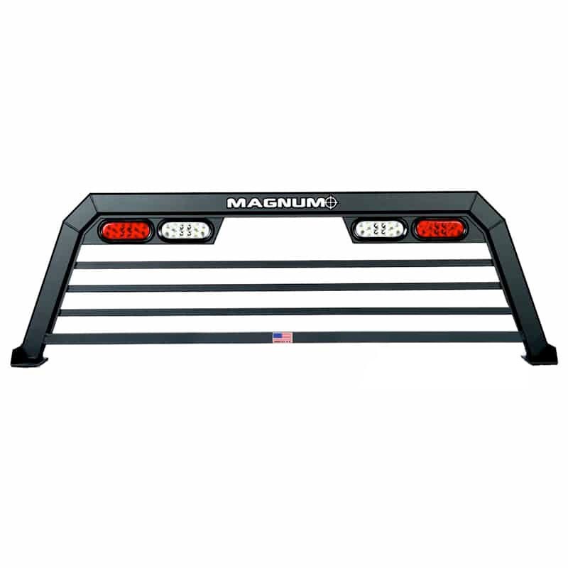 Magnum Truck Headache Rack, Low Pro, Louvered, Powder Coated, Matte Black, Aluminum, Can Be Used with Most Tonneau Covers – 220L