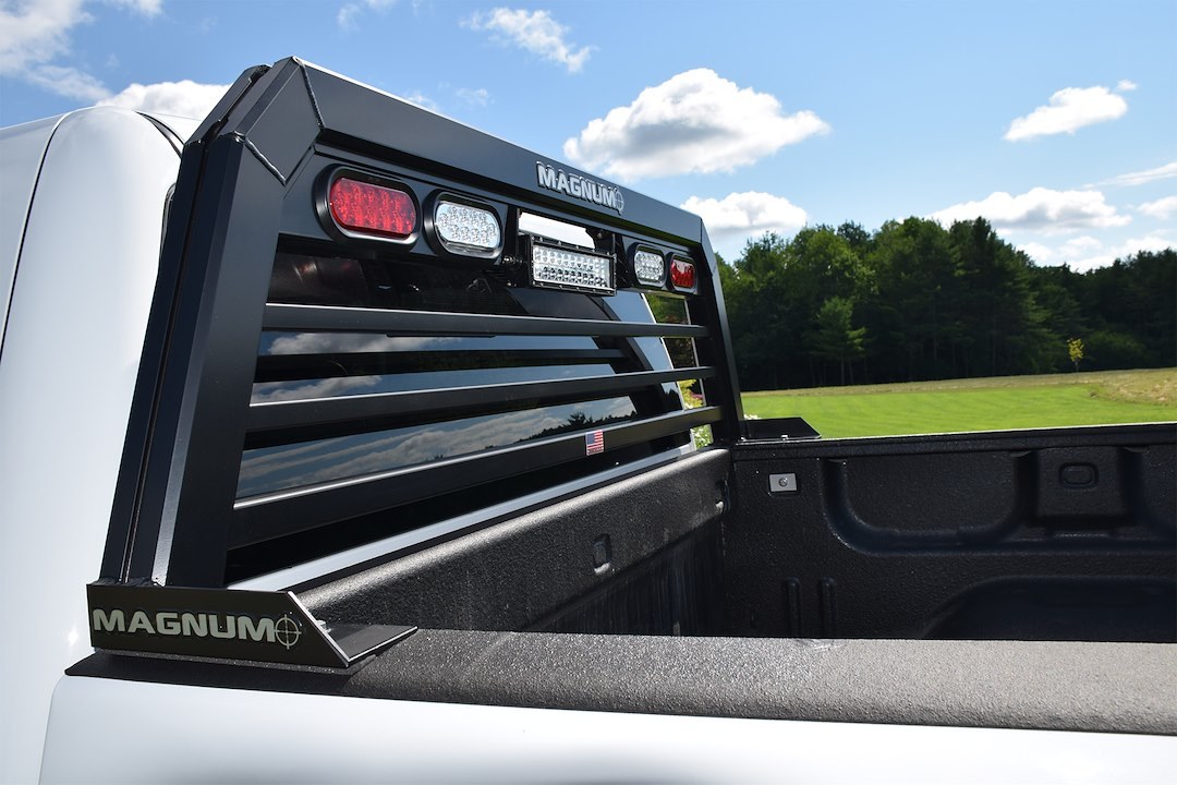 Magnum Truck Headache Rack, Low Pro Sport, Louvered, Powder Coated, Matte Black, Aluminum, Can Be Used with Most Tonneau Covers – 220LS