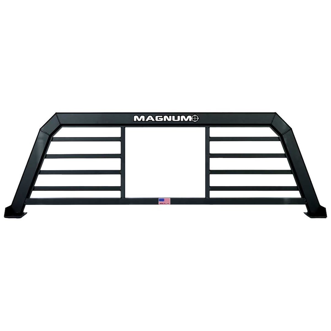 Magnum Truck Headache Rack, Standard, Louvered with Window Cut Out, Powder Coated, Matte Black, Aluminum – 220WTF