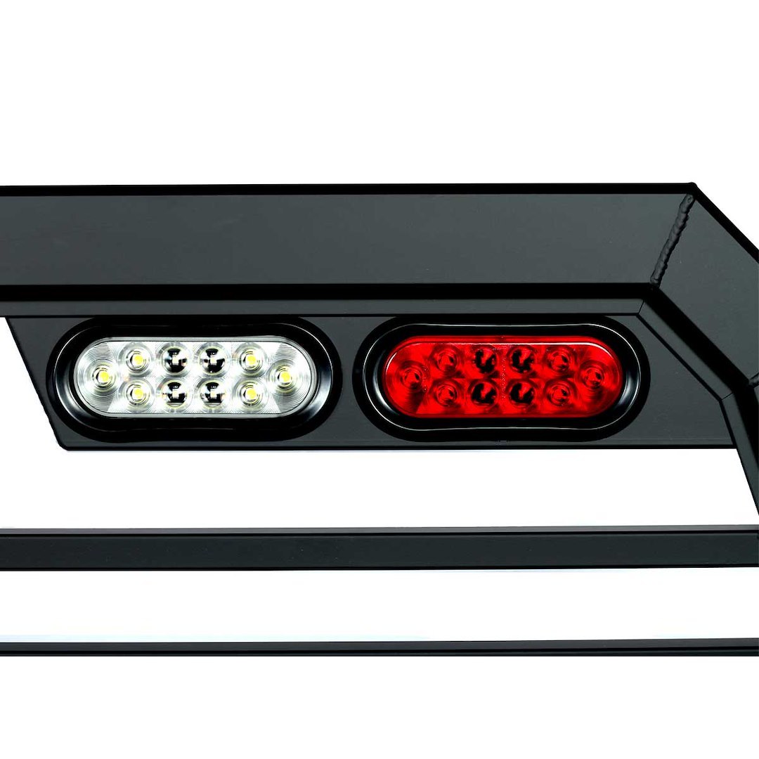 Magnum Truck Headache Rack, High Pro, Louvered, Lighted, Powder Coated, Matte Black, Aluminum, Can Be Used with Most Tonneau Covers – 223H