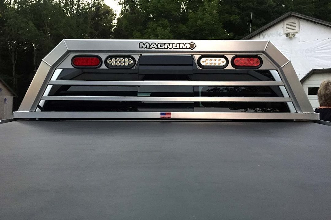 Magnum Truck Headache Rack, Standard, Louvered, Mill Finish, Bare Aluminum, Can Be Used with Most Tonneau Covers, With Mounting Hardware Kit – 223M