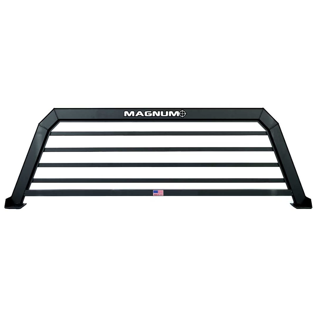 Magnum Truck Headache Rack, Standard, Louvered, Powder Coated, Matte Black, Aluminum, Can Be Used with Cross Bed Tool Box, With Mounting Kit – 416
