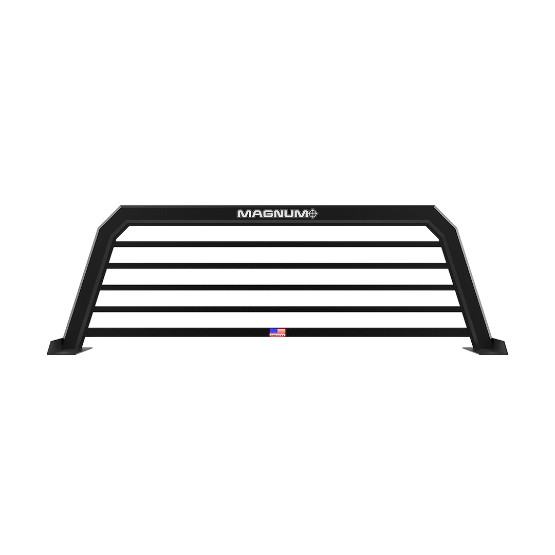 Magnum Truck Headache Rack, Sport, Louvered, Powder Coated, Matte Black, Aluminum, Can Be Used with Most Tonneau Covers – 419STBRO2NB