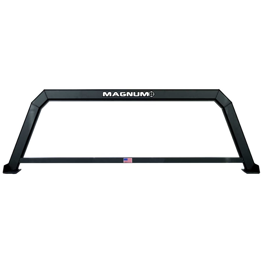 Magnum Truck Headache Rack, Standard Hollow Point, Frame Only, Powder Coated, Matte Black, Aluminum, Can Be Used with Cross Bed Tool Box – 420HP