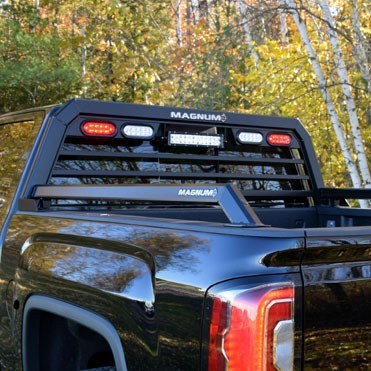 Magnum Truck Bed Side Rail, Stake Pocket Mount, Powder Coated, Matte Black, Aluminum, No Tie Down, Not Compatible with Tool Box – RK28176