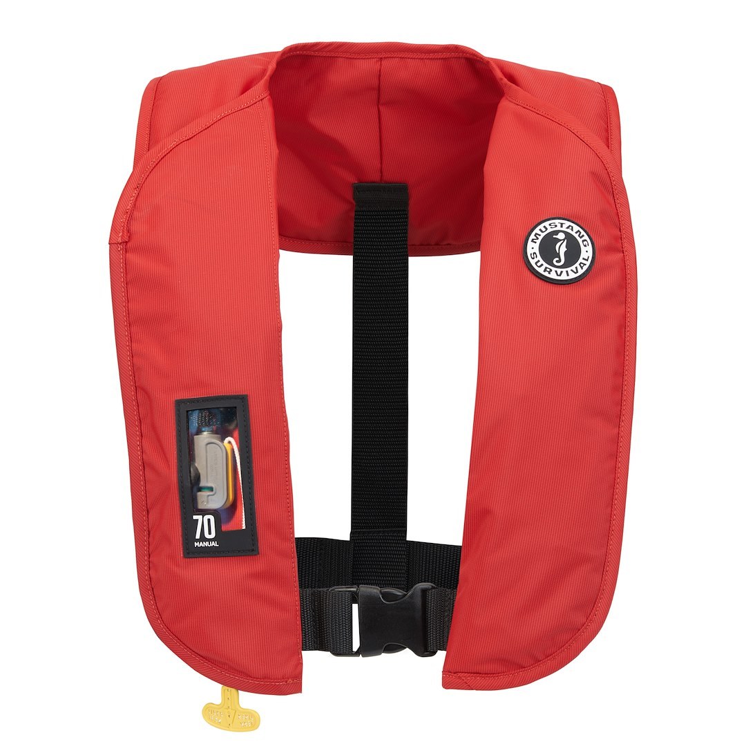 Mustang Surv Pfd – Personal Floatation Device, Mit 70, Life Vest, Red, Single, With Easy-To-Grip Handle, Manual Inflatable – MD4041-4-0-202