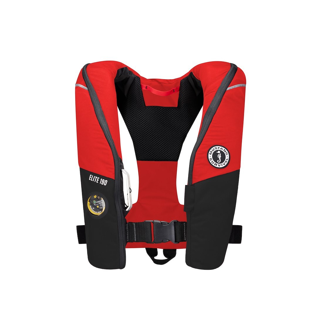 Mustang Surv Pfd – Personal Floatation Device, Elite 190, Type III Inflatable Life Vest, Adult, Universal – MD3170-123-0