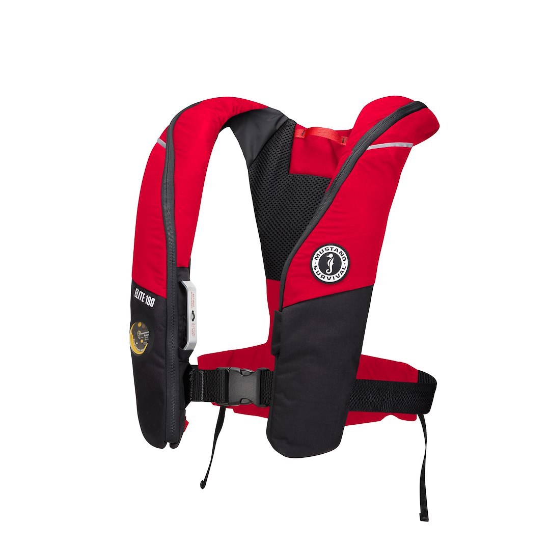 Mustang Surv Pfd – Personal Floatation Device, Elite 190, Type III Inflatable Life Vest, Adult, Universal – MD3170-123-0