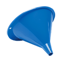 Midwest Can Funnel, Round, 6-1/2 Inch Diameter X 5 Inch Height, 1 Pint Capacity, Blue, Polypropylene – 3516