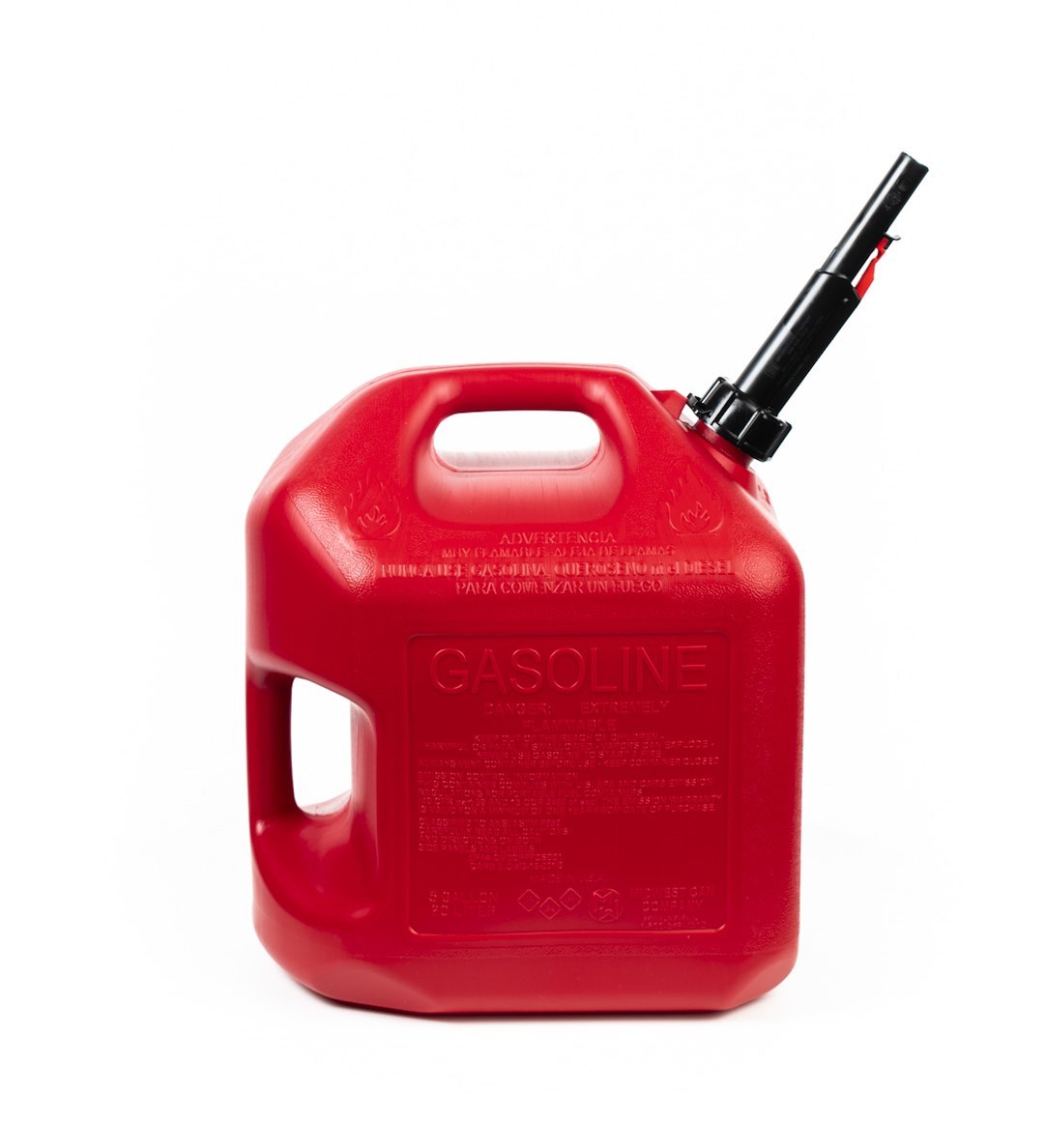 Midwest Can Liquid Storage Container, Safe-Flo, Red, 5 Gallon, Free Standing, High-Density Polyethylene, With Quick-Flow Spout and 2 Handles – 5610
