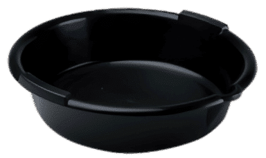 Midwest Can Drain Pan, 7 Quart Capacity, 14-3/4 Inch Diameter, 4 Inch Height, Black, Plastic, Round, Without Handle – 6370