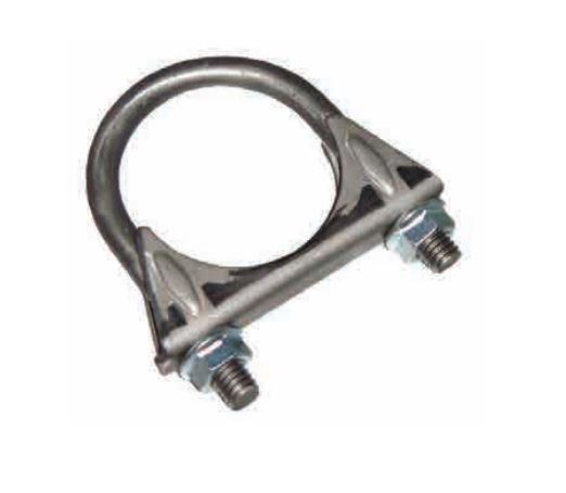 Nickson Inc Exhaust Clamp, Heavy Duty Saddle U-Bolt, 3/8 Inch Diameter X 2-1/2 Inch Length with Flange Nuts, Single – 108212-50B