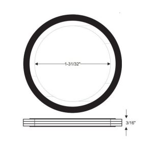 Nickson Inc Exhaust Pipe Flange Gasket, 1.980 Inch Center Hole, 2.570 Inch Outside Diameter, Fiber, Flat Ring Style, Single – 13584