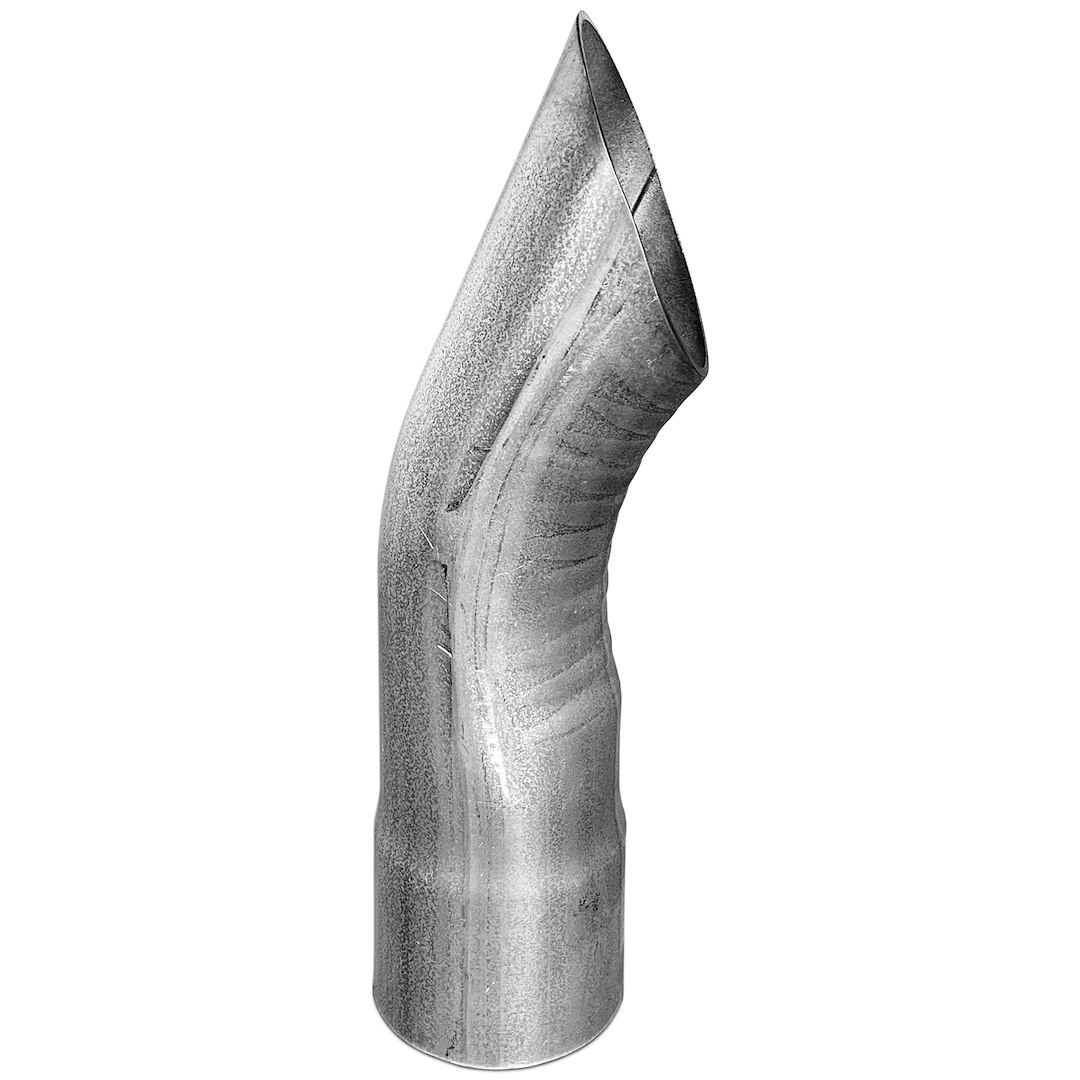 Nickson Inc Exhaust Tail Pipe Tip, 3 Inch Diameter, Aluminized Steel, Turndown, Angle-Cut, 12 Inch Length, Without Logo – 17608