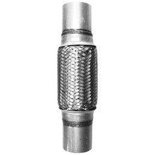 Nickson Inc Exhaust Flex Connector, 2-1/4 Inch Diameter, 6 Inch Length, Stainless Steel, With Nipple Extensions/ Inner Braid – 1922506NI