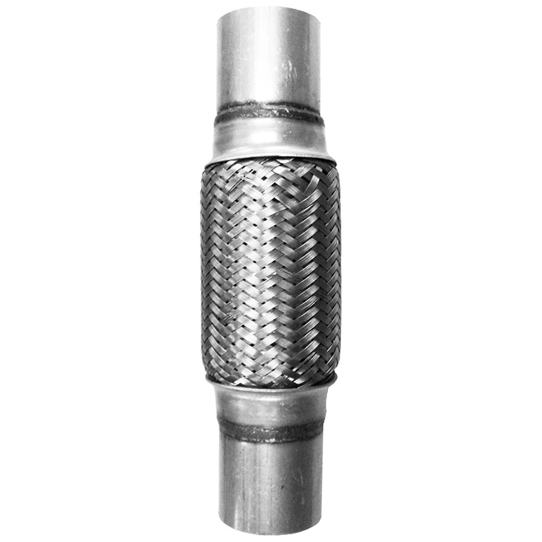 Nickson Inc Exhaust Flex Connector, 2-1/2 Inch Diameter, 10 Inch Length, Stainless Steel, With Nipple Extensions/ Inner Braid – 1925010NI